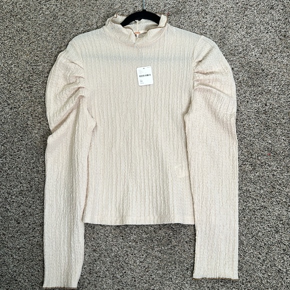 Free People Tops - Free people ela  turtle neck beige top size medium new